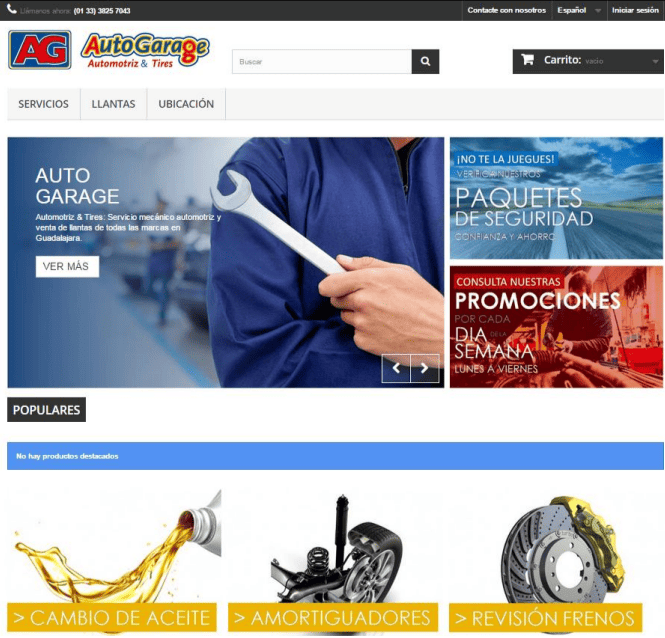 Sitio web para Auto Garage